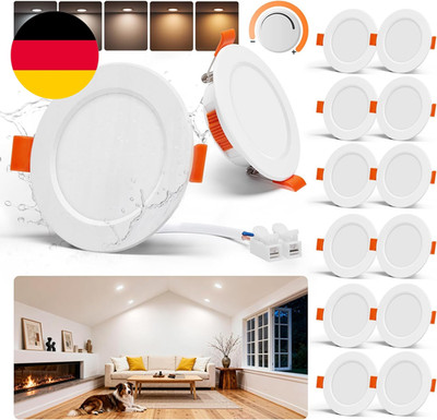 Tomosu 12Er Set LED Spots Dimmbar 68Mm-80Mm Lochmaß, 5W Led Einbaustrahler 230V 
