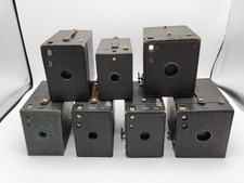 Lot of 7 Vintage Eastman Kodak Brownie Film Box Cameras Display - Untested AS-IS