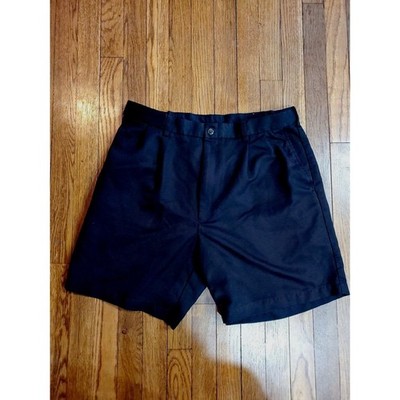 Haggar Mens Cool Pro 18 Quick Dry Expandable Waist Chino Shorts Black 36