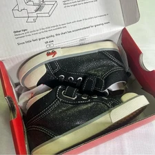 See Kai Run Peyton Black and White Glitter Toddler 8 Athletic Shoes New