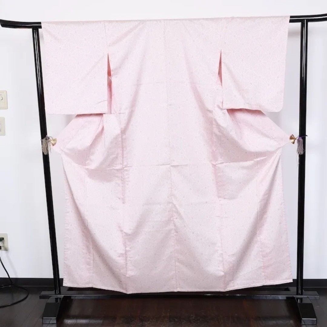 Off-White Hemp Leaf Pattern Silk Wool Kimono Size… - image 1