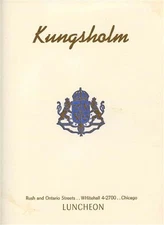 Kungsholm Scandinavian Restaurant Lunch & Dinner Menus Chicago 1952 Smorgasbord 