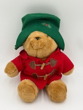 PADDINGTON BEAR PLUSH KIDS GIFTS SEARS GREEN HAT RED COAT HOLIDAY BOOK 12 INCH