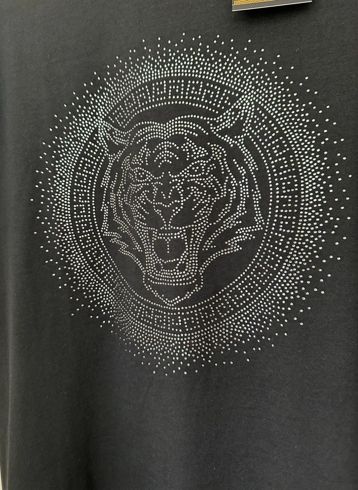 Casa Moda Rhinestone Tiger Head Men’s T- Black/ Sizle XL - Image 4 of 4