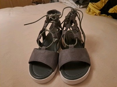 City Walk Damen Römersandale Sandale Römer Sandalette Sommerschuhe Grau