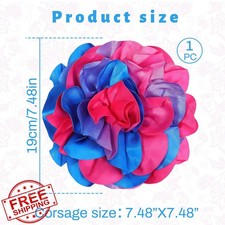 Big Satin Fabric Rose Flower Brooch Lapel Pin Women Wedding Party Decor
