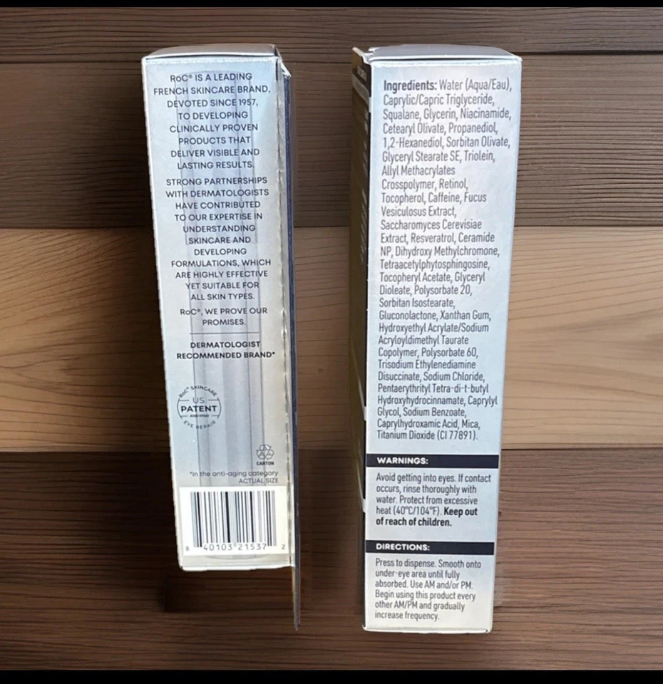 RoC Derm Correxion 眼部修复黑眼圈霜 15 毫升/0.5 液量盎司 - 2 件装! — 第 2/3 张图片