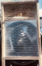 National Primitive Washboard Wood Metal Laundry Tool Antique Vintage Farmhouse