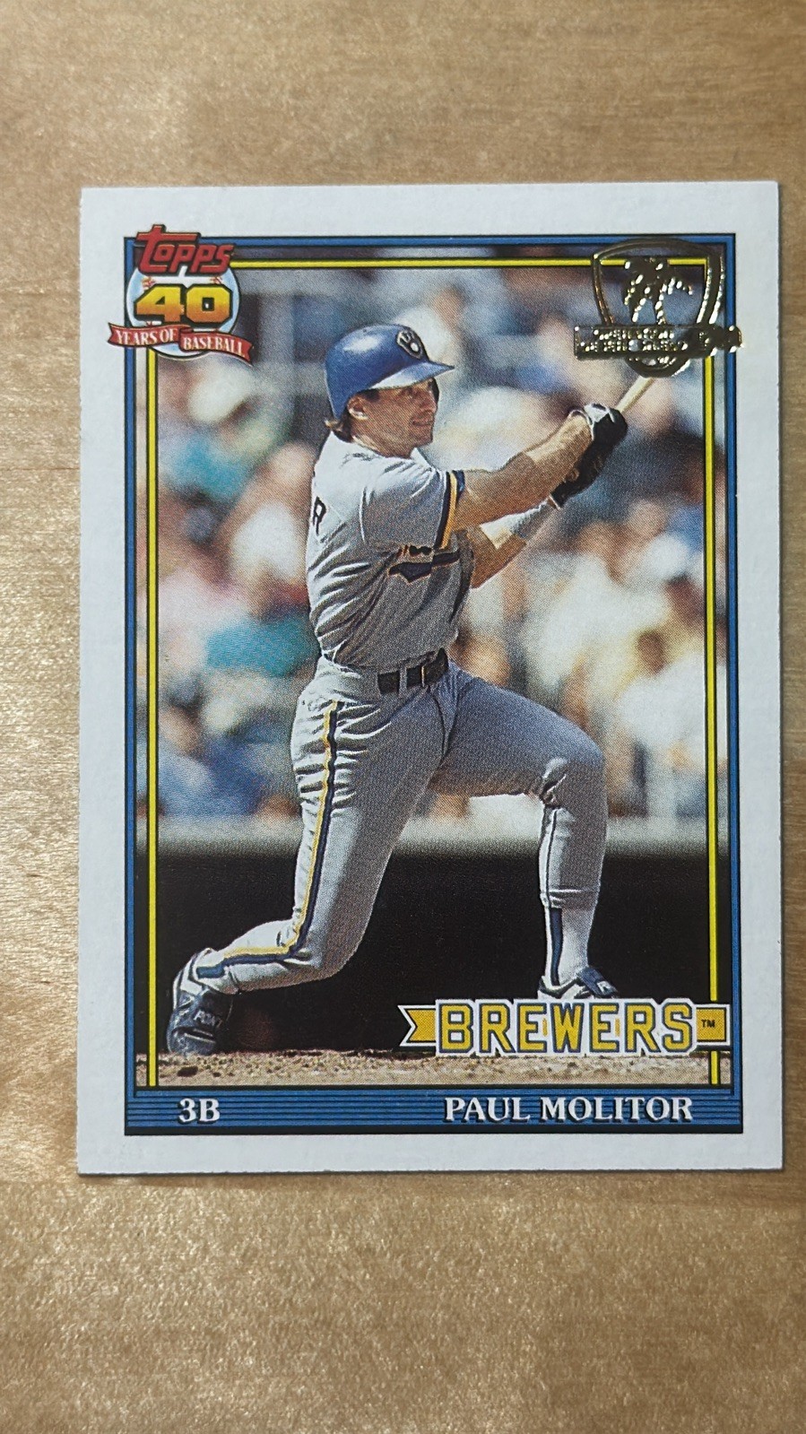 1991 Topps Desert Shield Baseball Card #95 Paul Molitor