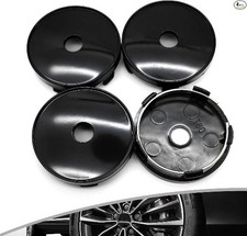 4 PCS Car Hub Center Cap, OD 2.36" ID 2.2" High 0.59" Snap-On Plastic Black