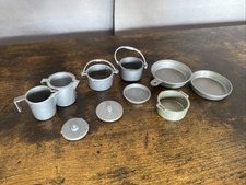 Vintage Kitchen Ware Lot Of 10 Gray Silver Marx