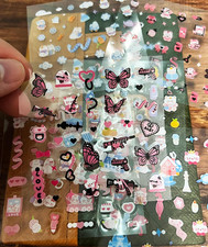 Pre-Cut Mini Stickers Book Kawaii Pink Tiny PET Stickers for Journals Planner...