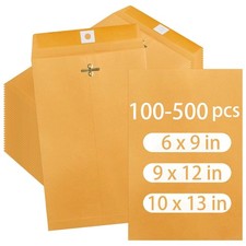 100-500x Clasp Envelopes Kraft Shipping Mailing Gummed Business Manila Envelopes
