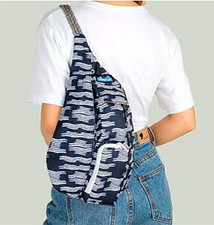 Kavu Mini Rope Sling Bag Blue Crossbody Evening Tide Purse Daypack