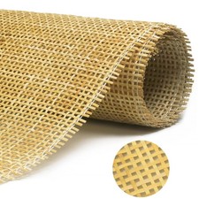 24" Width Natural Cane Webbing 5 Feet, Rattan square, Canary Yellow