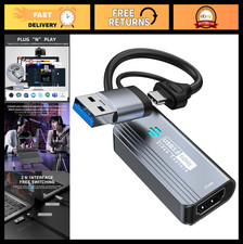 4K HDMI to USB Capture Card, 1080P 60FPS Video Capture for Streaming Gaming