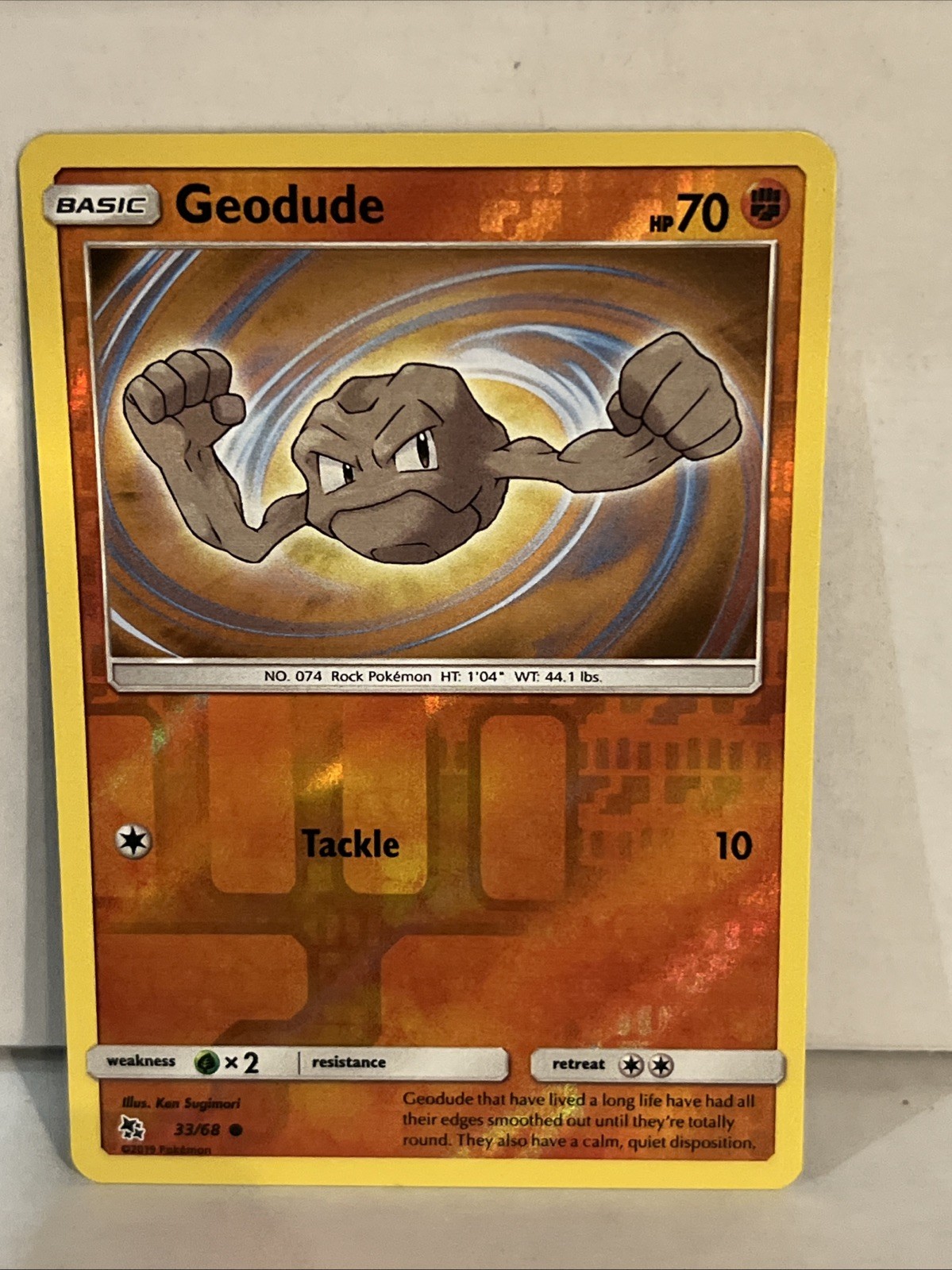GEODUDE 33/68 HIDDEN FATES REVERSE HOLO POKEMON TCG NM-LP