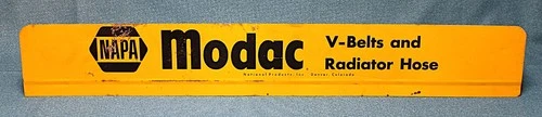 Vintage NAPA Modac V-Belts & Radiator Hose Tin / Metal Store Display Rack Sign