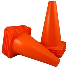 Quantity 10 9" Tall ORANGE CONES Sports Training Safety Cones Go-Cart Slalom
