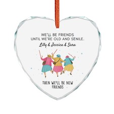 Personalized Friendship Ornament Heartwarming Christmas Gift Crystal Glass