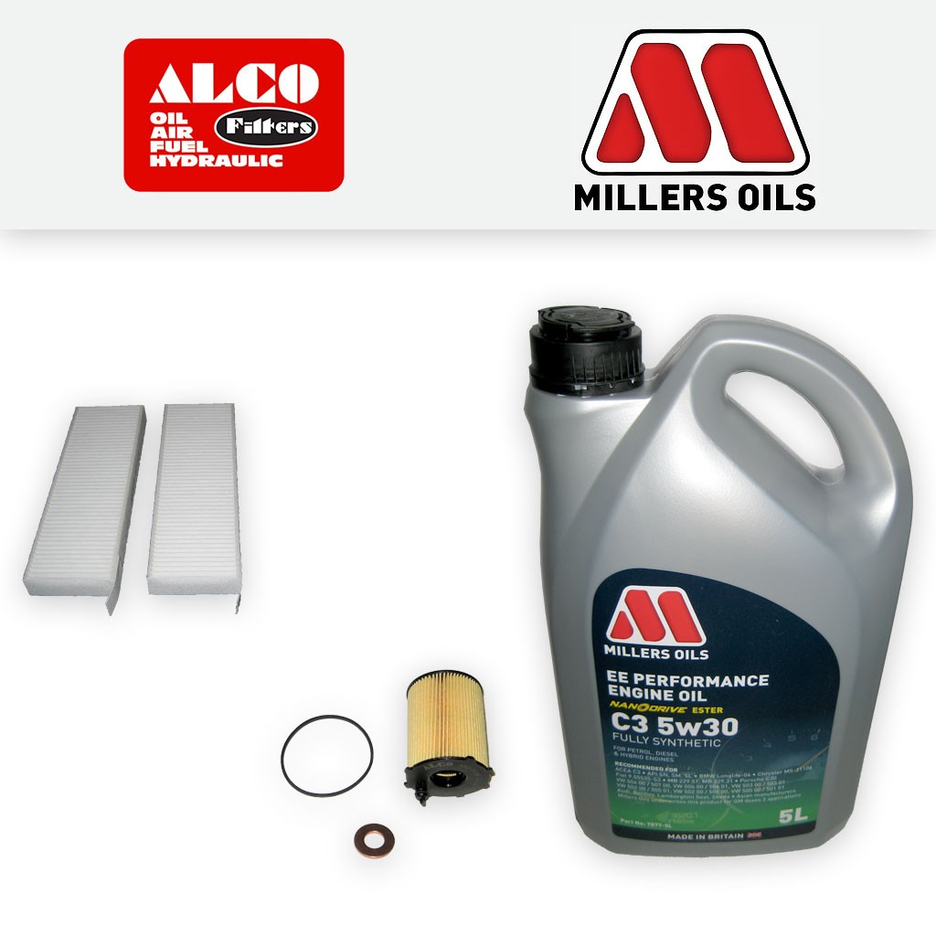 SERVICE KIT PEUGEOT PARTNER II 1.6 HDI OIL CABIN FILTERS +OIL (2008-2015)
