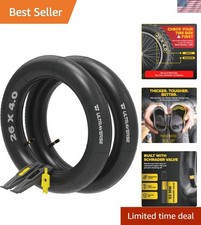 Puncture Resistant Butyl Rubber Inner Tubes - 2 Pack for Enhanced Ride Quality