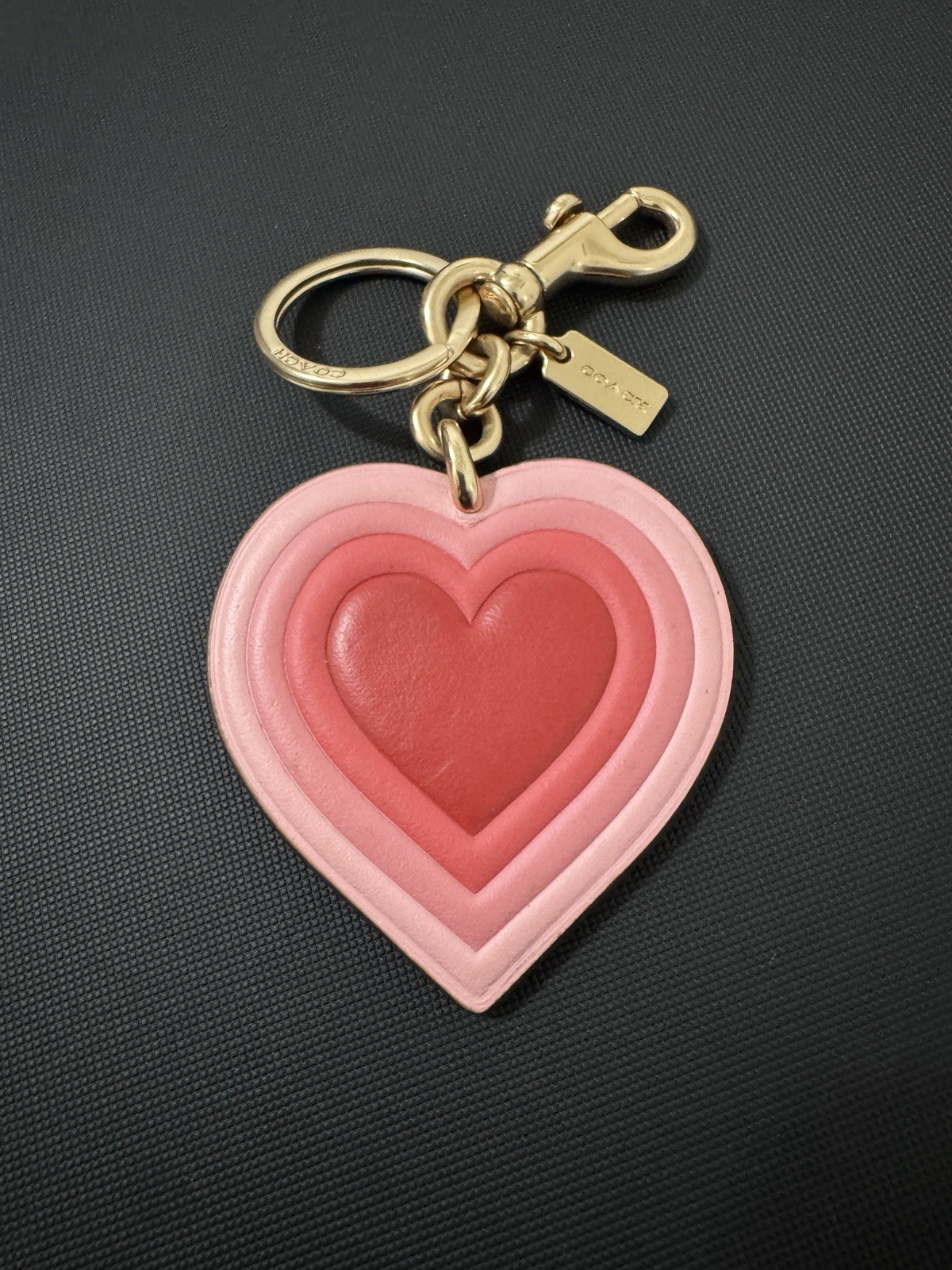 Coach 70's Heart Burst Bag Charm In Signature Canvas