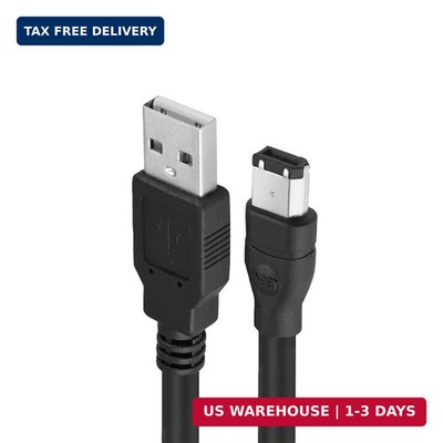 Firewire to USB Adapter Cable IEEE 1394 Male 6-Pin to USB 2.0 Male Converter Fir