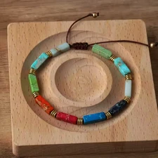 Minimalist Rectangular Turquoise Adjustable Bracelet  Stone Dainty Beaded Gift