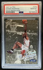 1997-98 Fleer Ultra Dennis Rodman Gold Medallion #29G Bulls PSA 10 GEM MINT