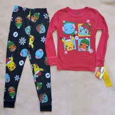 Pokemon Pajamas Size 8 Boys Two Piece Super Soft Snug Fit Christmas PJs NWT