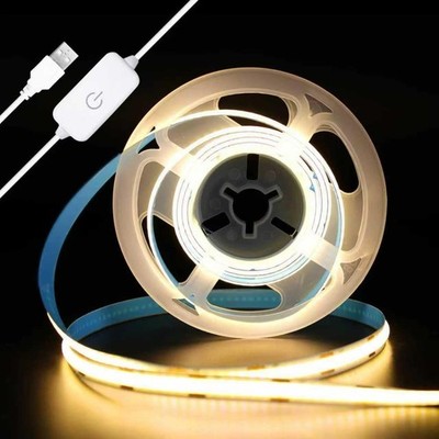 COB LED Strip Light, TV LED Backlight, 16.4ft USB Flexible, Cuttable, Dimmabl...