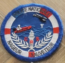 ECUSSON TISSU PATCH - POLICE NATIONALE CRS MAITRE NAGEUR SAUVETEUR