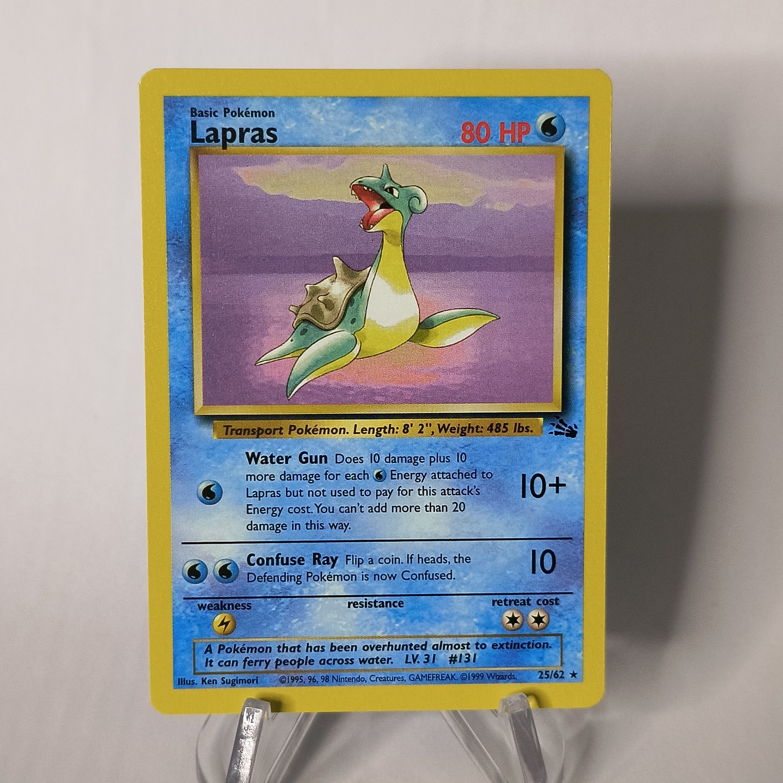 Lapras 25/62 - Fossil Unlimited - Rare Regular - Pokemon WOTC 1999