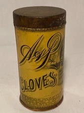 c1890s A & P Cloves Sultana Spice Mills, Atlantic Pacific Tea Company Tin Can