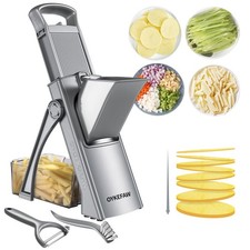 Safe Mandoline Slicer for Kitchen, 6 in 1 Vegetable Chopper, French Fry Cutte...