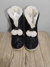 Cuddi Duds Women's  Warm Boots Slippers Size L ( 9-10 ) Black