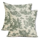  Pillow Covers Set of 2 18x18 Inch Vintage 18" x 18" (Pack of 2) French Country