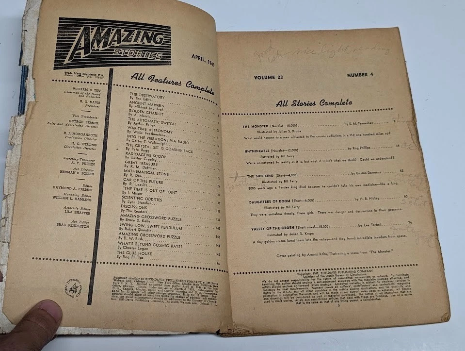 Amazing Stories April 1949 Vintage Science Fiction Pulp Magazine - Image 4 of 4