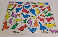 Vintage Highlights Dinosaur Stickers 1 Full Sheet 1990s Magazines
