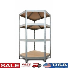 Heavy Duty Adjustable Steel Storage Rack 4 Shelves Modular Set Garage Workshop