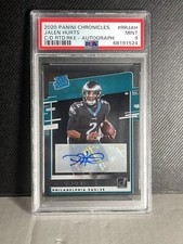 JALEN HURTS PANINI CHRONICLES DONRUSS CLEARLY RATED ROOKIE AUTO EAGLES rc PSA 9