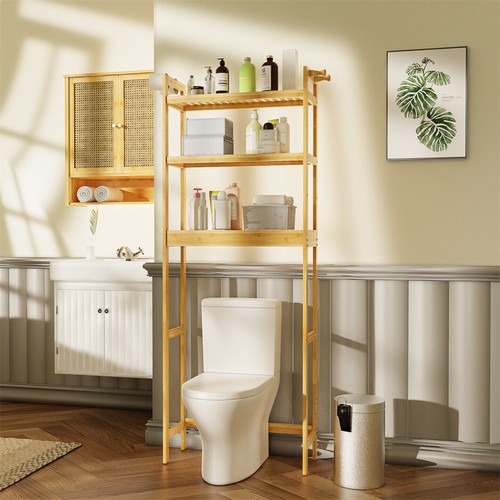 Holzregal über der Waschmaschine Wäsche-Organizer Ablageregal über der Toilette - Bild 8 von 13