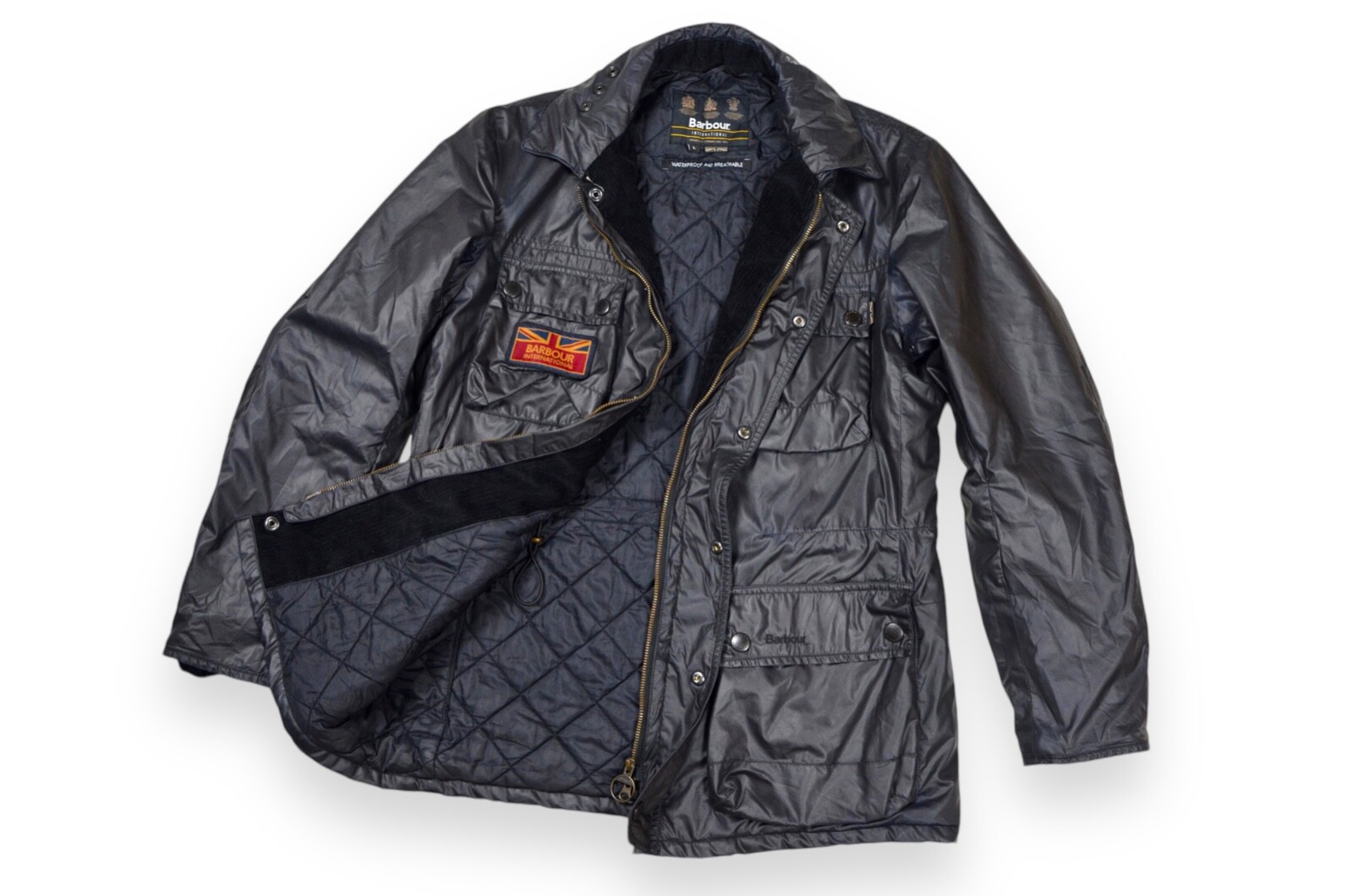 Men's Barbour OAK International Jacket Polyamide Black England Size L