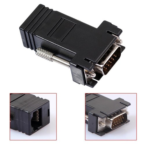 VGA Extender Female/Male to Lan Cat5 Cat5e/6 RJ45 Ethernet Female Adapter - Afbeelding 3 van 18