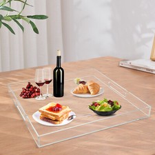 Stylish Acrylic Serving Tray - Versatile for Food, Drinks, and Organization