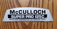 McCulloch Super Pro 125C Chainsaw Air Breather Decal  (OEM Grade Reproduction)