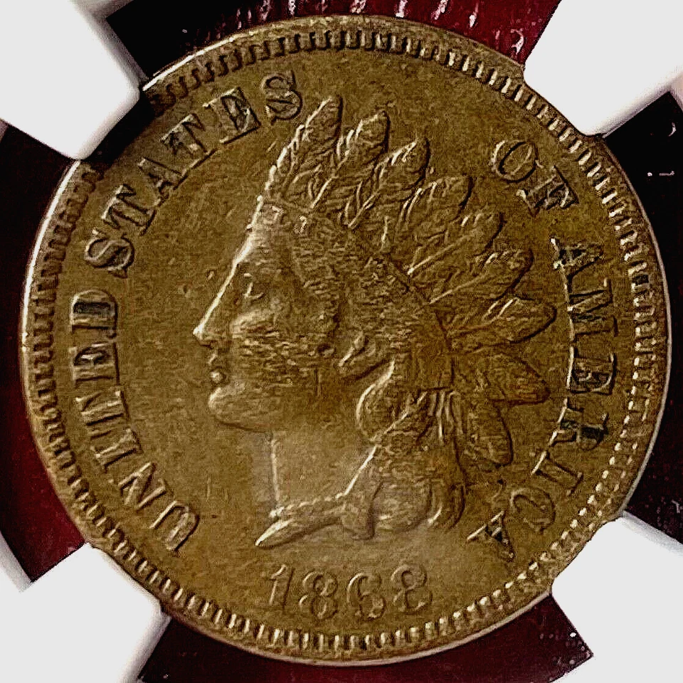 NGC VF-30! 1868 INDIAN HEAD CENT, BN - Image 2 of 3