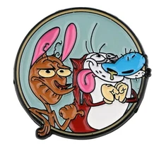 Ren And Stimpy Cartoon Character Together Metal Enamel Pin