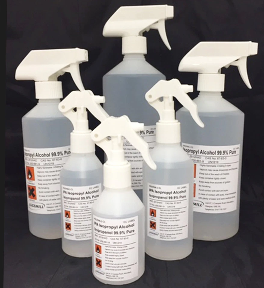 EXPRESS CHEMS ISOPROPYL ALCOHOL 99.9%, 91% 70% IPA White TRIGGER SPRAYERS 250ml-1 Litre (L)